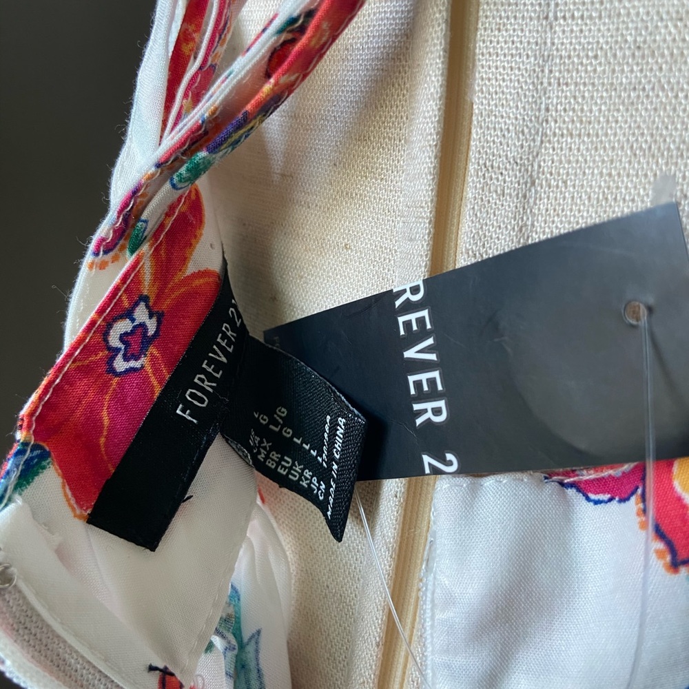 🛍FOREVER 21 Floral Ruffle-trimmed Dress Open-back - Picture 10 of 11